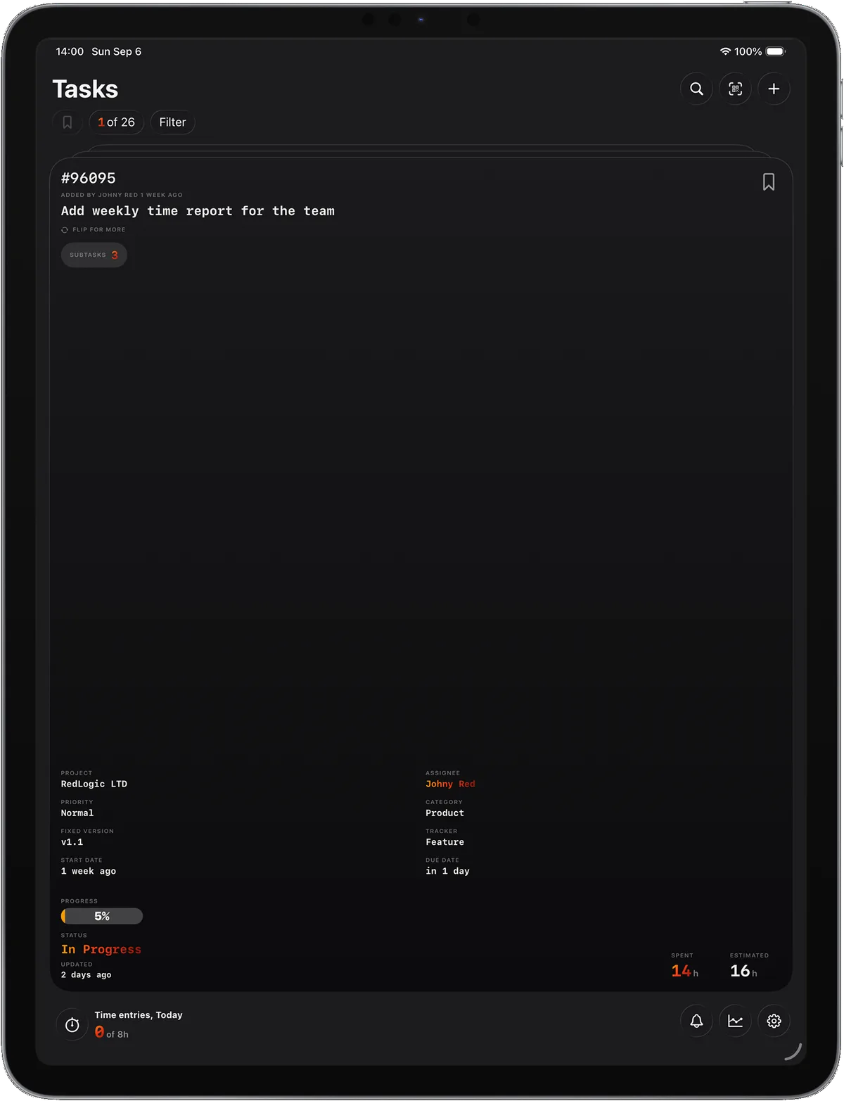 iPad main screen