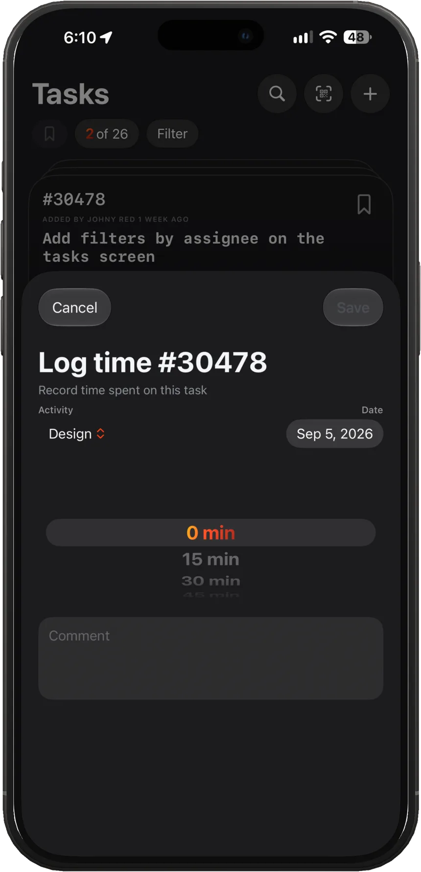 Log time sheet